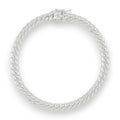 Neviera Cuban link chain bracelet — Italian-made 925 sterling silver, 6mm width. Professional studio product photograph on a neutral white backdrop with even lighting. Neviera specializes in high-quality Italian-made 925 silver chain necklaces and bracelets.