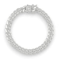 Bracelet Maille Cubaine Neviera de 9,1 mm en argent 925 massif, fabriqué en Italie, sur fond blanc
