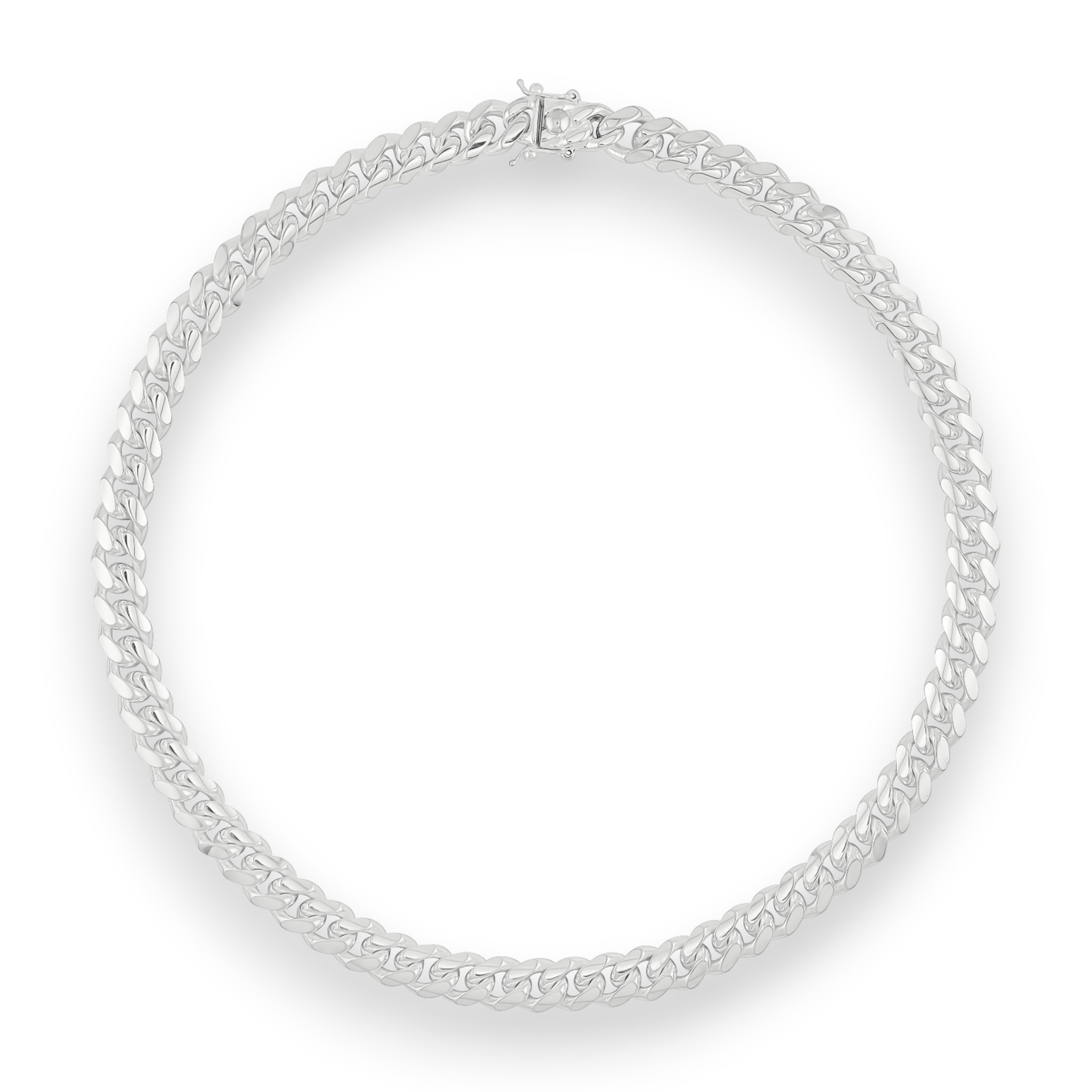 Neviera Cuban link chain necklace — Italian-made 925 sterling silver, 12,2mm width. Professional studio product photograph on a neutral white backdrop with even lighting. Neviera specializes in high-quality Italian-made 925 silver chain necklaces and bracelets.