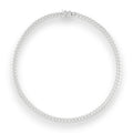 Collier Maille Cubaine Neviera de 9,1 mm en argent 925 massif, fabriqué en Italie, sur fond blanc