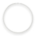 Neviera curb link chain necklace — Italian-made 925 sterling silver, 6,4mm width. Professional studio product photograph on a neutral white backdrop with even lighting. Neviera specializes in high-quality Italian-made 925 silver chain necklaces and bracelets.