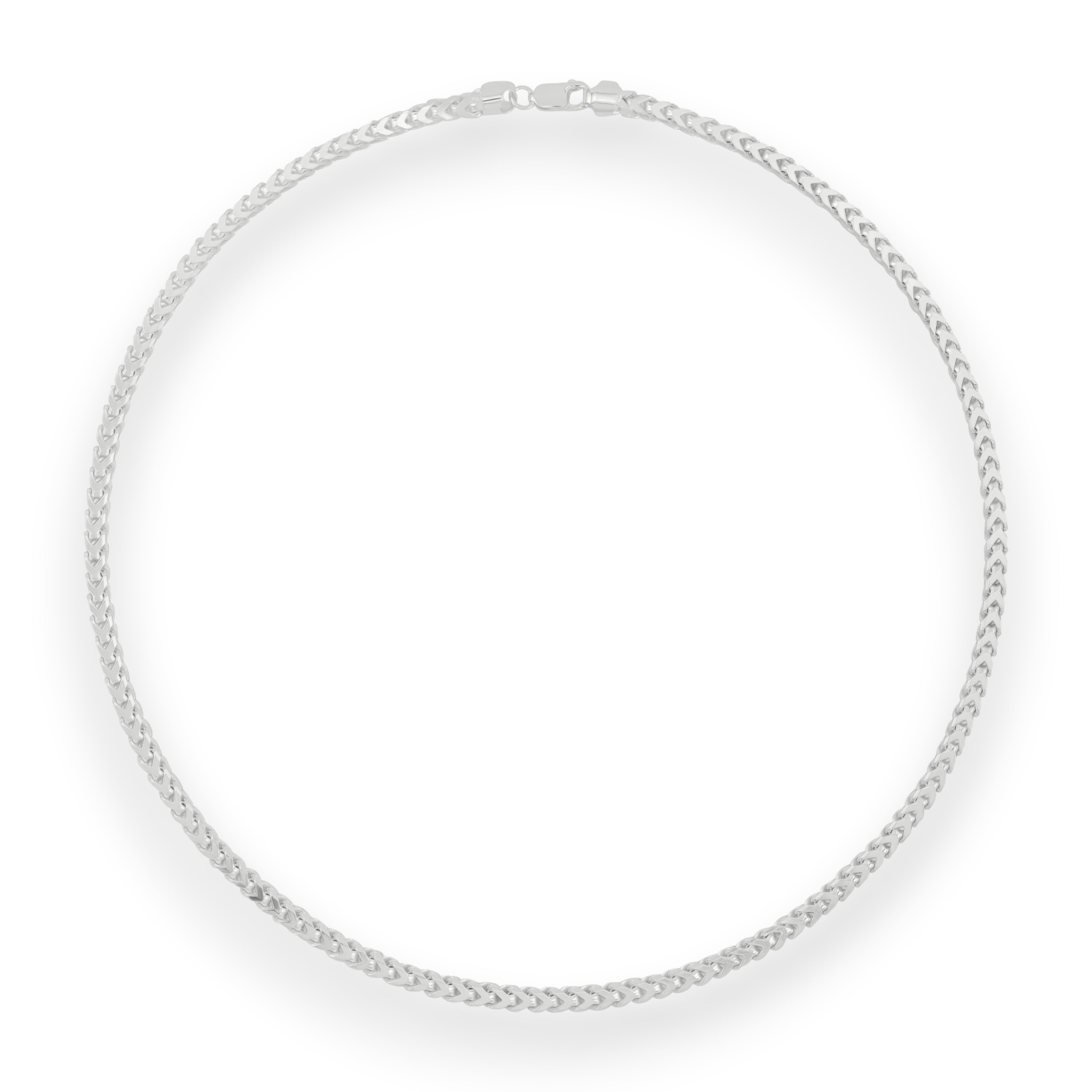 Neviera Franco chain necklace — Italian-made 925 sterling silver, 4,7mm width. Professional studio product photograph on a neutral white backdrop with even lighting. Neviera specializes in high-quality Italian-made 925 silver chain necklaces and bracelets.