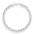 Neviera rope chain bracelet — Italian-made 925 sterling silver, 4,6mm width. Professional studio product photograph on a neutral white backdrop with even lighting. Neviera specializes in high-quality Italian-made 925 silver chain necklaces and bracelets.